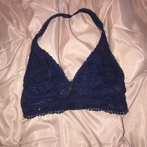 Victoria Secret navy blue lace, halter, Bralette